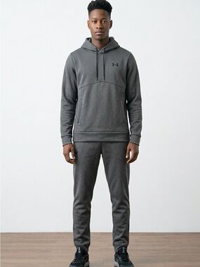Under Armour Men's Dark Charcoal Hooded Sweatshirt and Joggers